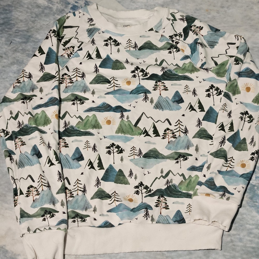 Little Sleepies Mountain Mist Crewneck Bamboo Sweatshirt Size 10 Unisex‎ Kids